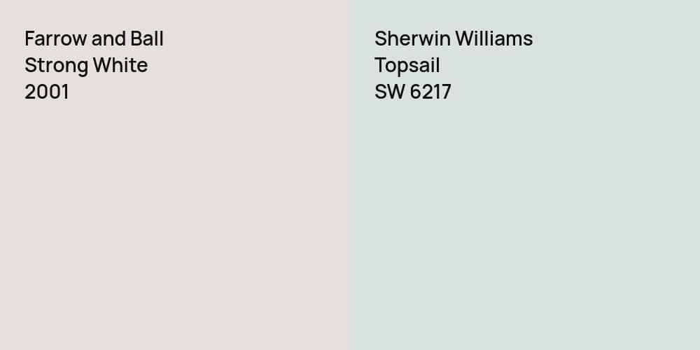 Farrow and Ball Strong White vs. Sherwin Williams Topsail