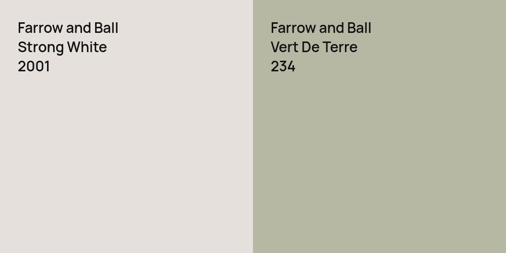 Farrow and Ball Strong White vs. Farrow and Ball Vert De Terre