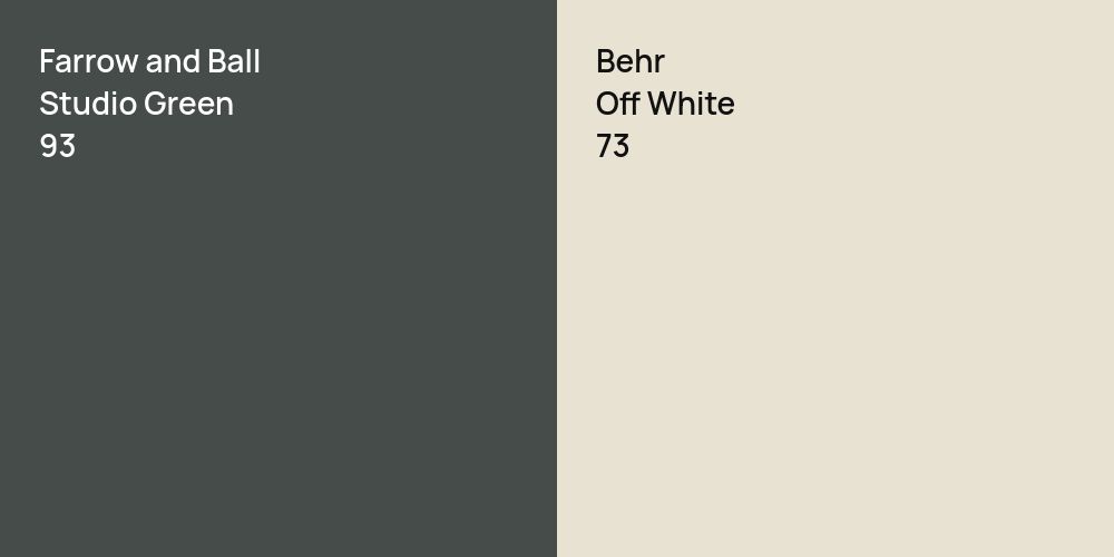 Farrow and Ball Studio Green vs. Behr Off White