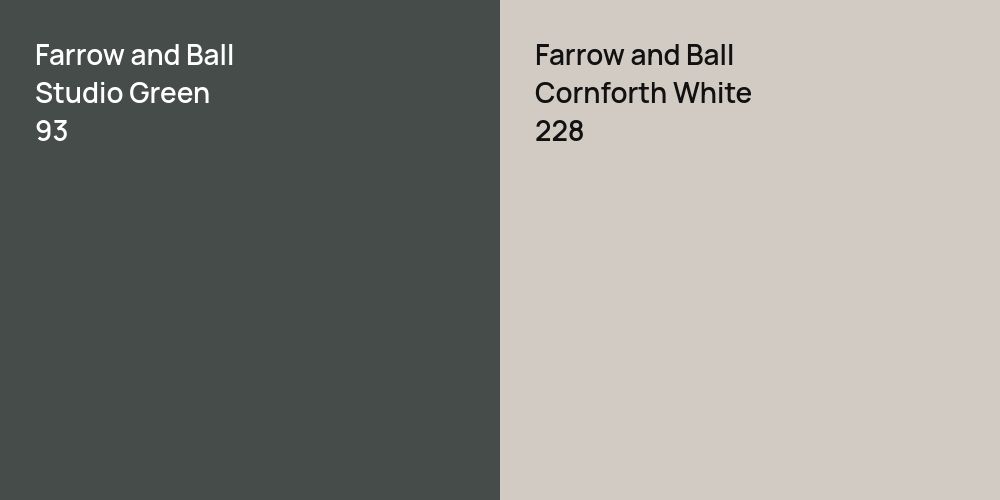 Farrow and Ball Studio Green vs. Farrow and Ball Cornforth White