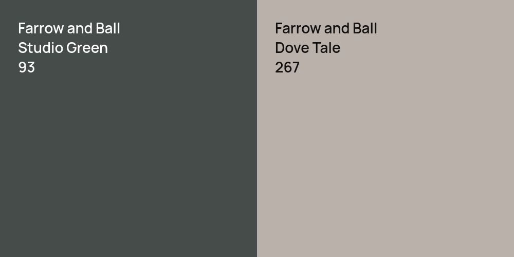 Farrow and Ball Studio Green vs. Farrow and Ball Dove Tale