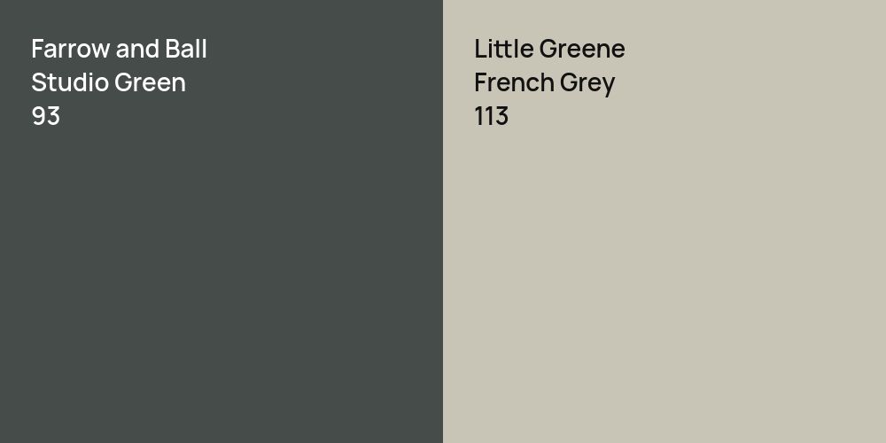 Farrow and Ball Studio Green vs. Little Greene French Grey