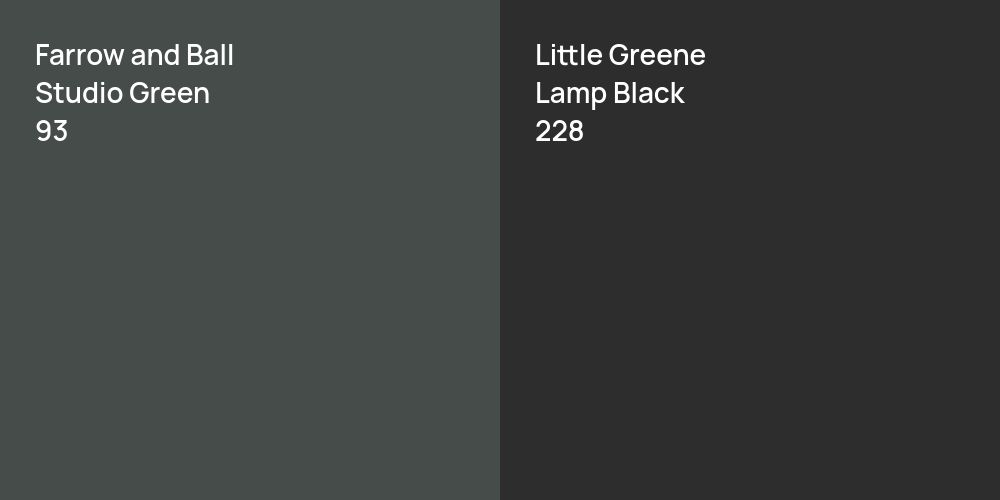 Farrow and Ball Studio Green vs. Little Greene Lamp Black