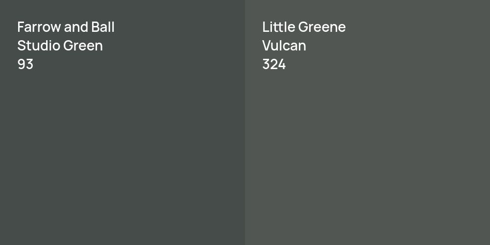 Farrow and Ball Studio Green vs. Little Greene Vulcan