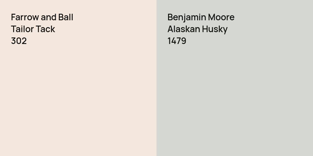 Farrow and Ball Tailor Tack vs. Benjamin Moore Alaskan Husky