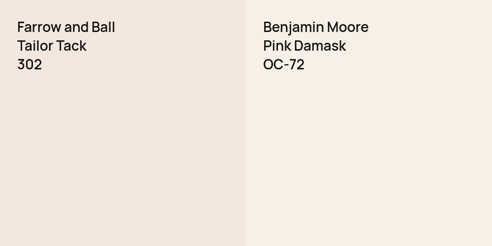 Farrow and Ball Tailor Tack vs. Benjamin Moore Pink Damask