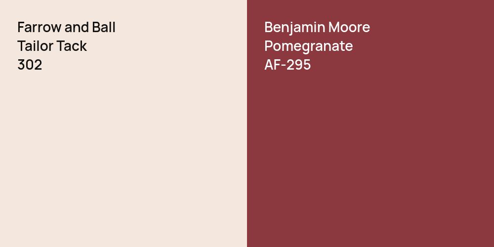 Farrow and Ball Tailor Tack vs. Benjamin Moore Pomegranate