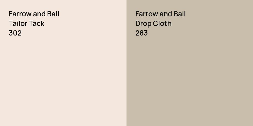 Farrow and Ball Tailor Tack vs. Farrow and Ball Drop Cloth