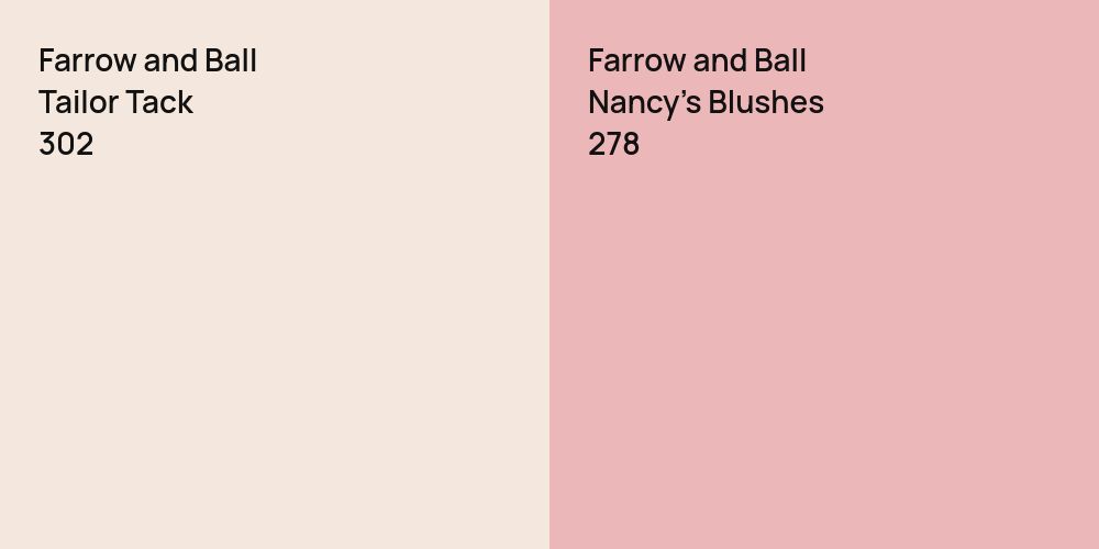 Farrow and Ball Tailor Tack vs. Farrow and Ball Nancy's Blushes