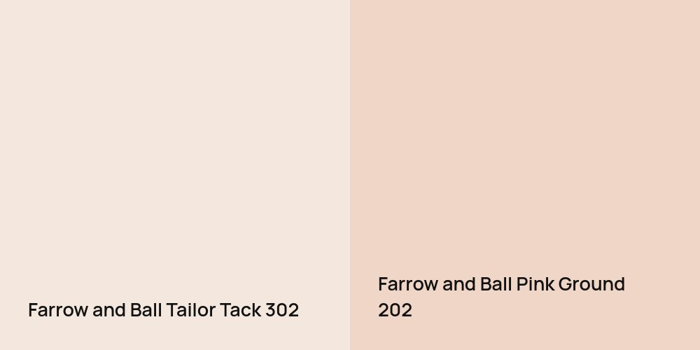 Farrow and Ball Tailor Tack vs. Farrow and Ball Pink Ground