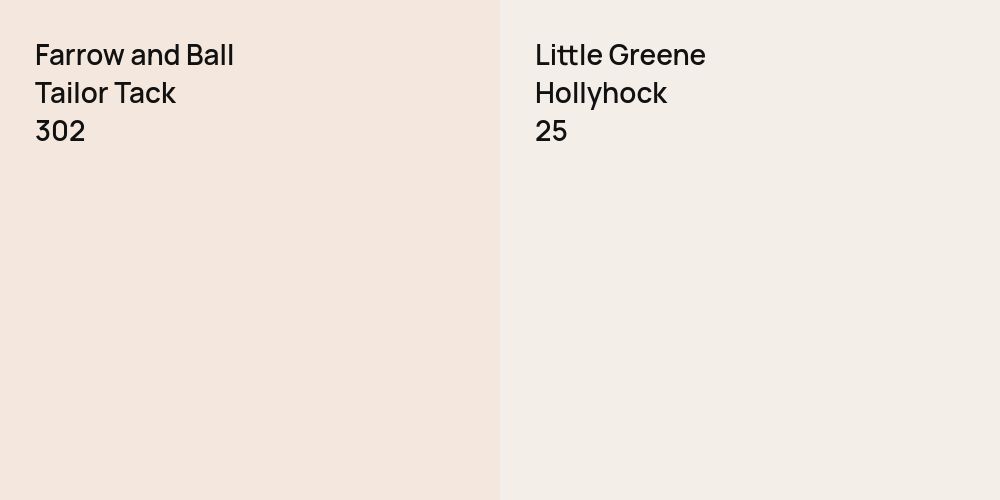 Farrow and Ball Tailor Tack vs. Little Greene Hollyhock