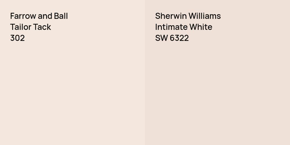 Farrow and Ball Tailor Tack vs. Sherwin Williams Intimate White