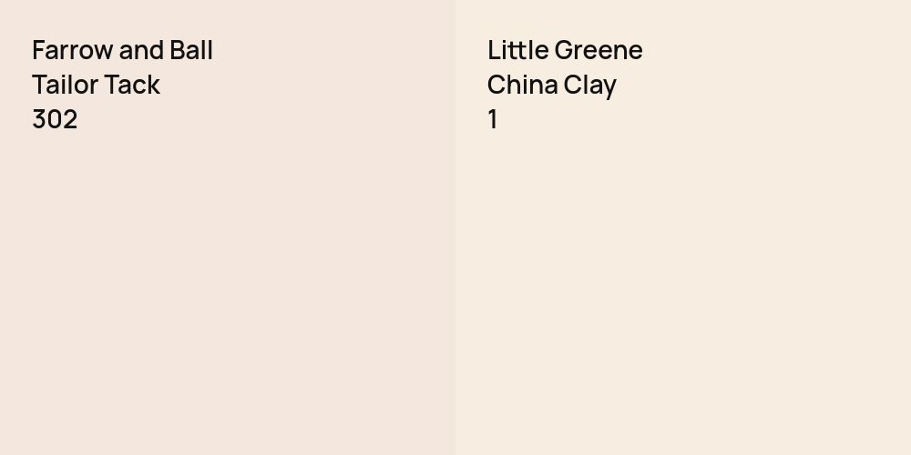 Farrow and Ball Tailor Tack vs. Little Greene China Clay 