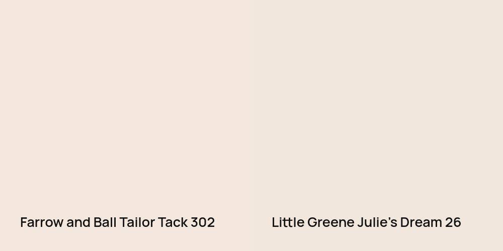 Farrow and Ball Tailor Tack vs. Little Greene Julie's Dream