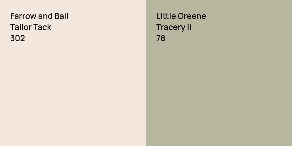 Farrow and Ball Tailor Tack vs. Little Greene Tracery II