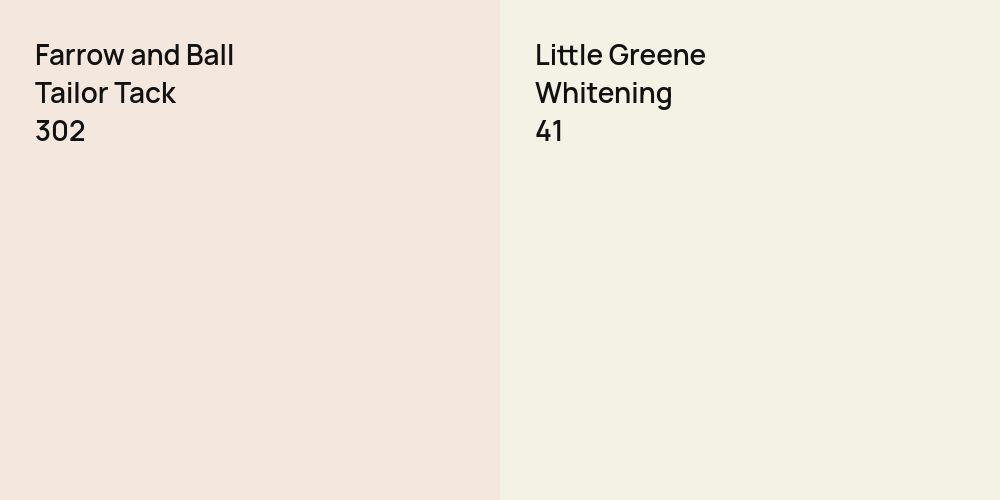 Farrow and Ball Tailor Tack vs. Little Greene Whitening