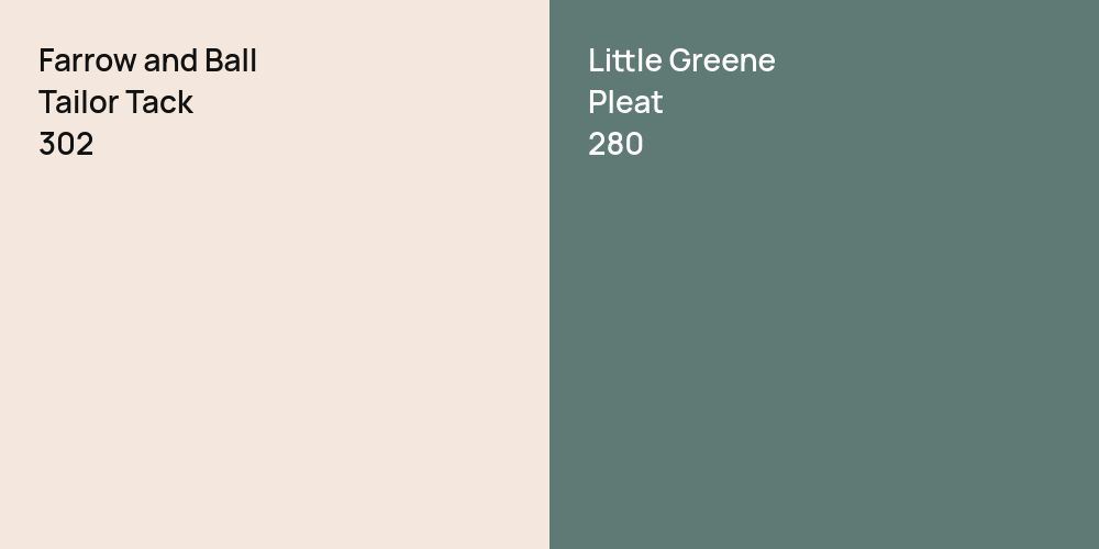 Farrow and Ball Tailor Tack vs. Little Greene Pleat