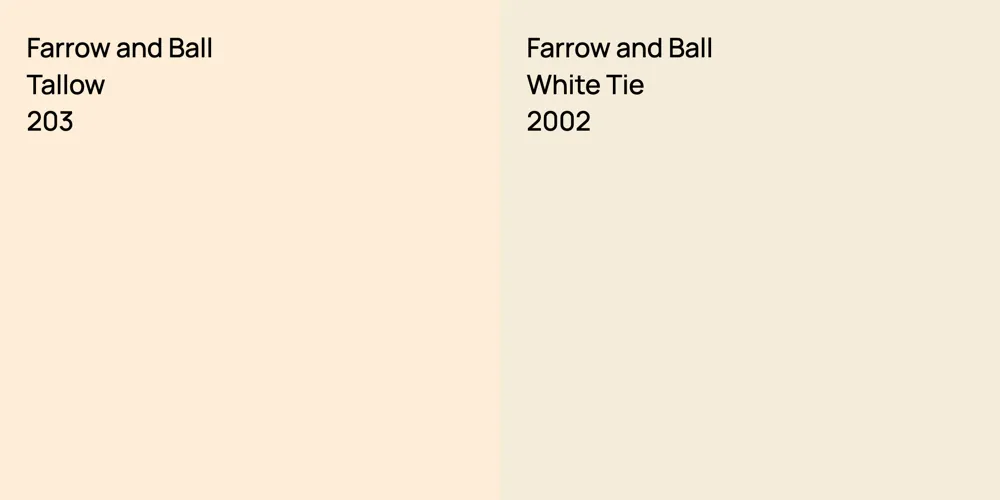 Farrow and Ball Tallow vs. Farrow and Ball White Tie