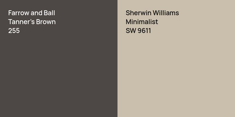 Farrow and Ball Tanner's Brown vs. Sherwin Williams Minimalist