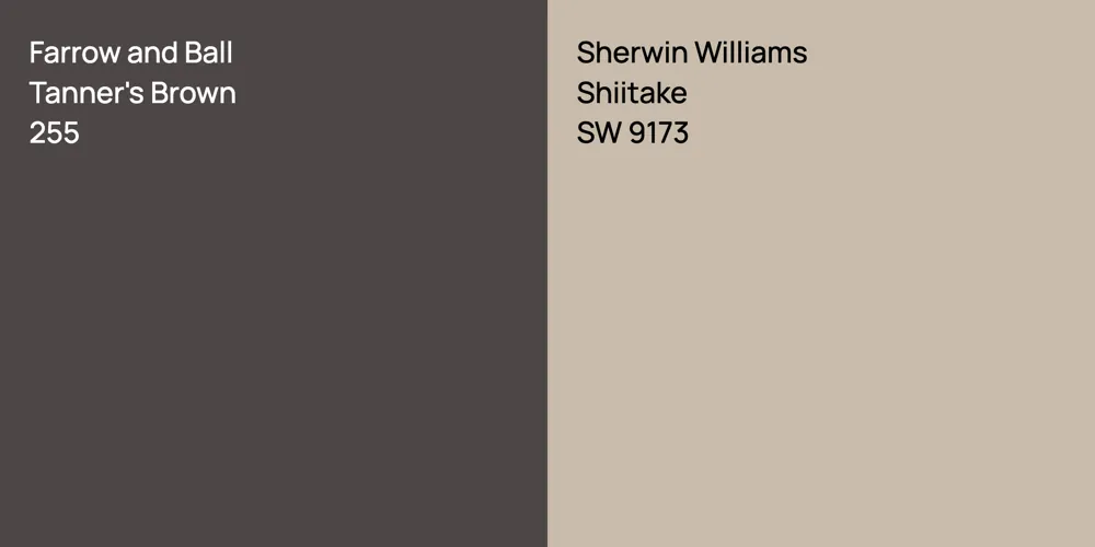 Farrow and Ball Tanner's Brown vs. Sherwin Williams Shiitake