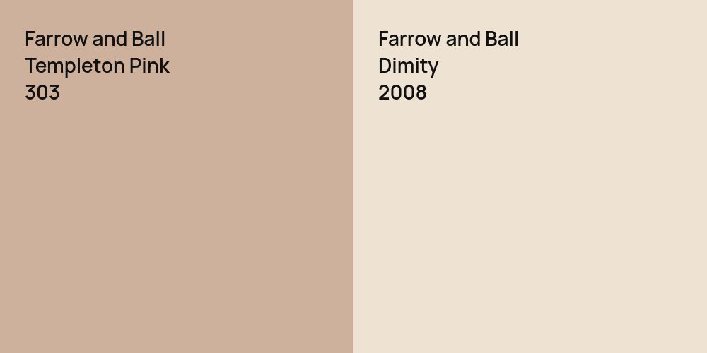 Farrow and Ball Templeton Pink vs. Farrow and Ball Dimity