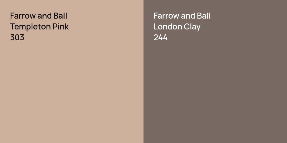 Farrow and Ball Templeton Pink vs. Farrow and Ball London Clay