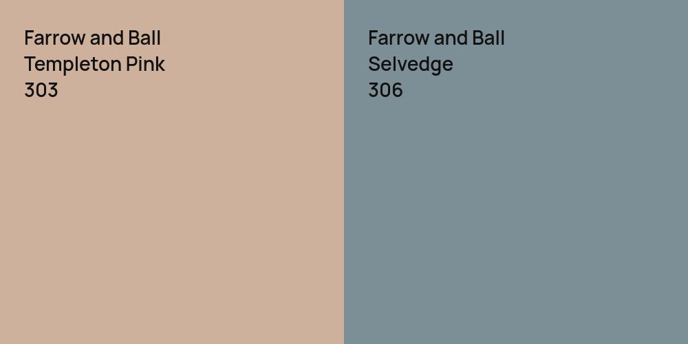 Farrow and Ball Templeton Pink vs. Farrow and Ball Selvedge