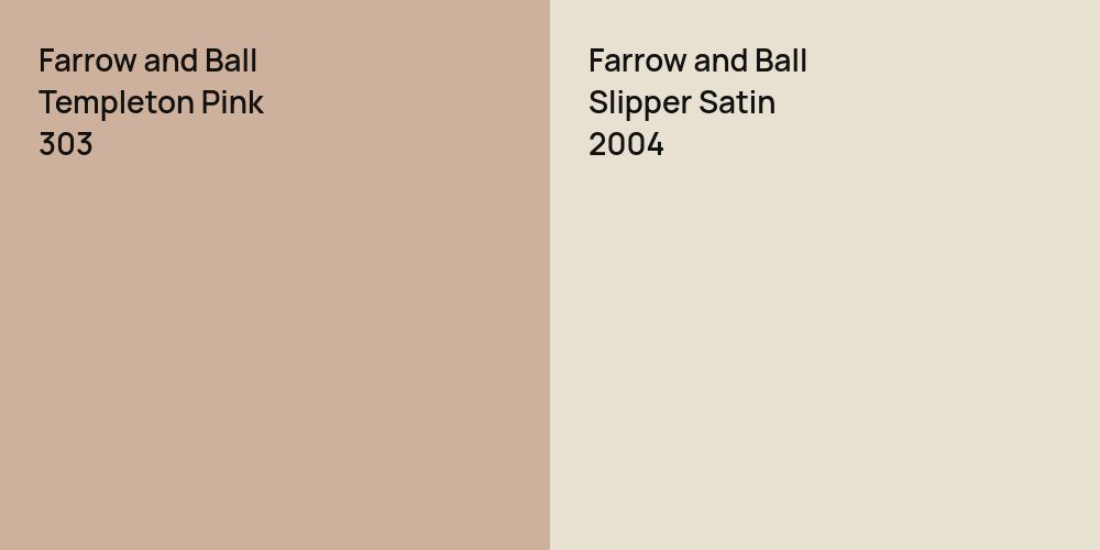 Farrow and Ball Templeton Pink vs. Farrow and Ball Slipper Satin