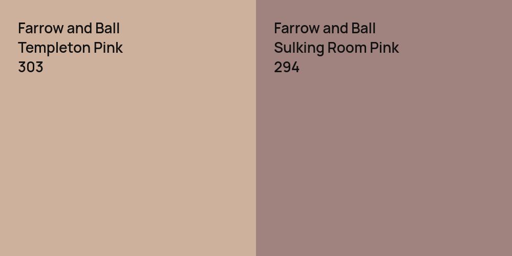 Farrow and Ball Templeton Pink vs. Farrow and Ball Sulking Room Pink