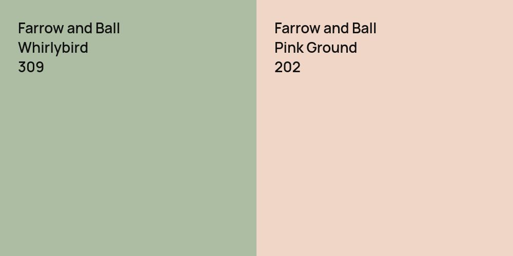 Farrow and Ball Whirlybird vs. Farrow and Ball Pink Ground