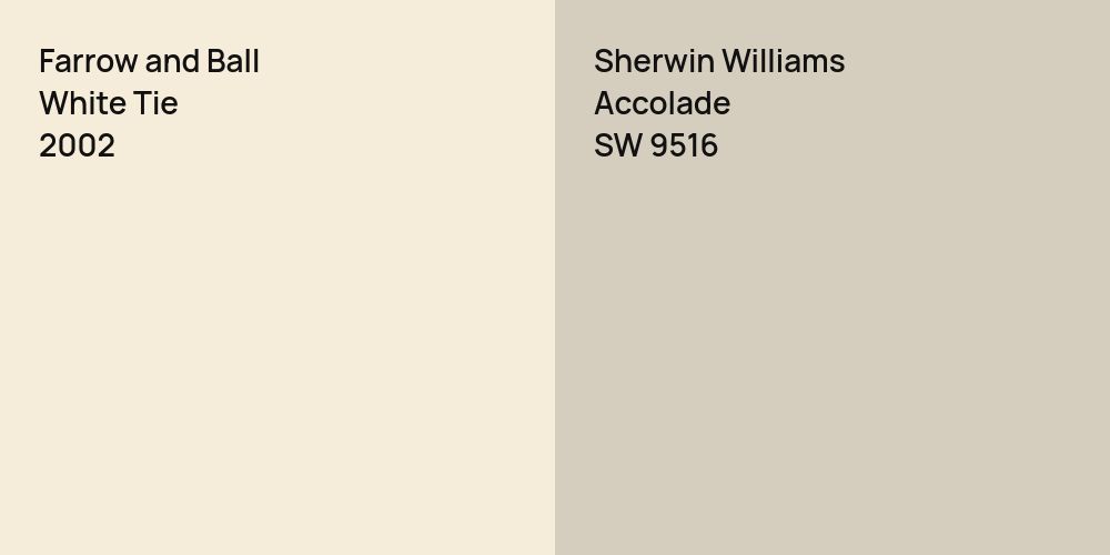 Farrow and Ball White Tie vs. Sherwin Williams Accolade