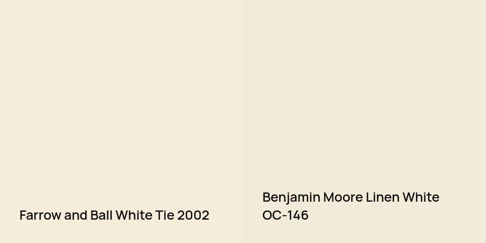 Farrow and Ball White Tie vs. Benjamin Moore Linen White