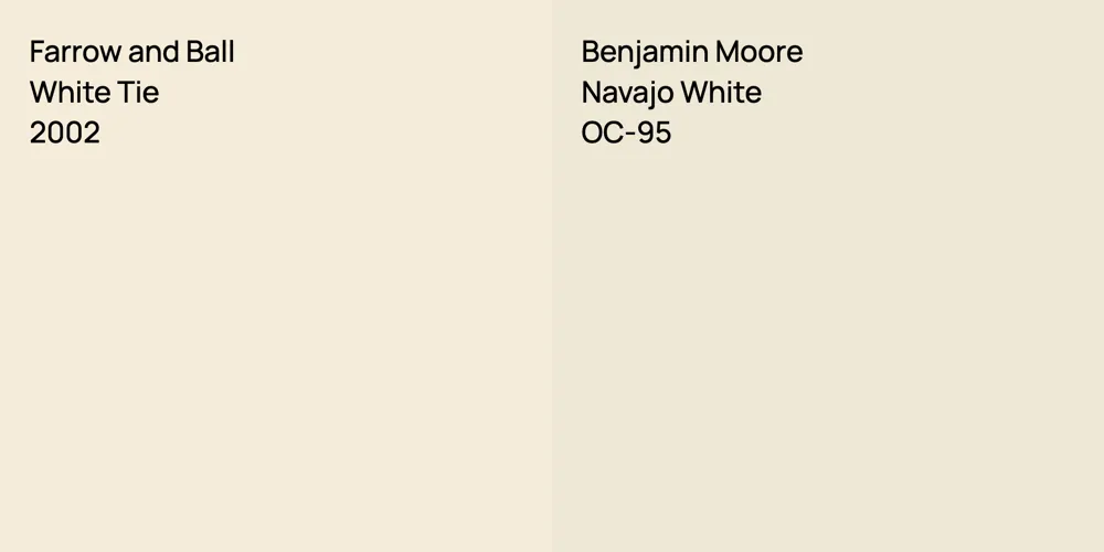 Farrow and Ball White Tie vs. Benjamin Moore Navajo White