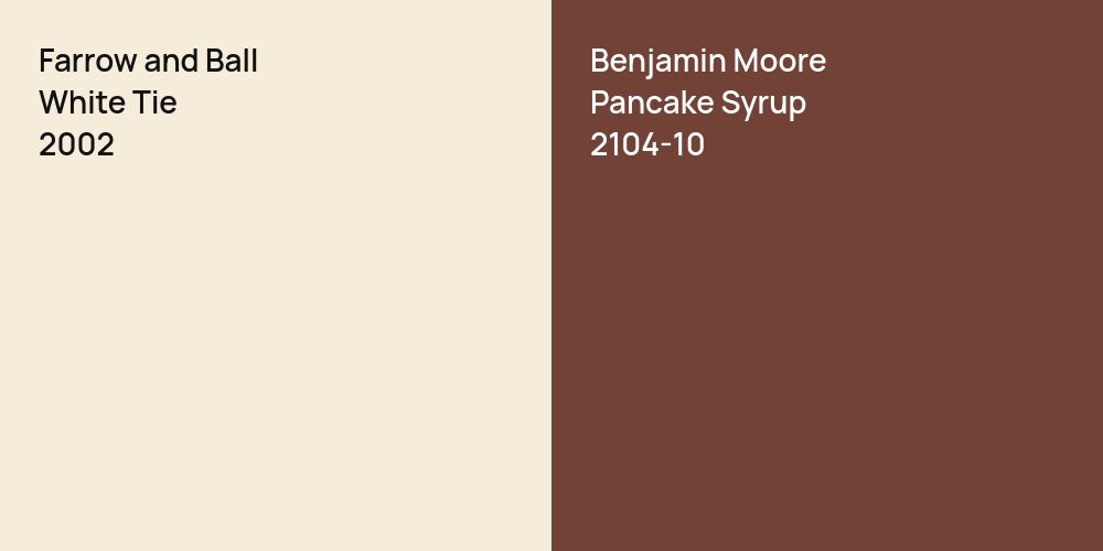 Farrow and Ball White Tie vs. Benjamin Moore Pancake Syrup