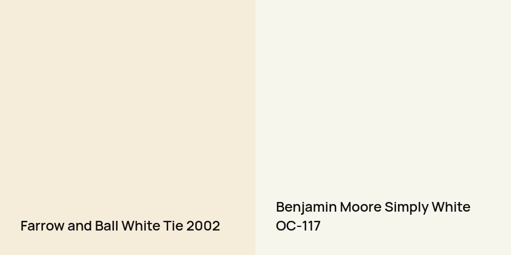 Farrow and Ball White Tie vs. Benjamin Moore Simply White