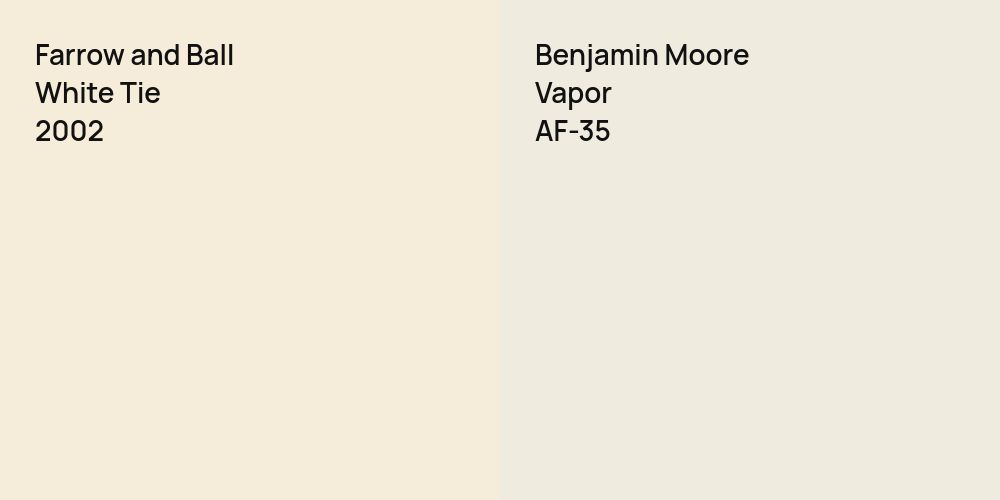 Farrow and Ball White Tie vs. Benjamin Moore Vapor