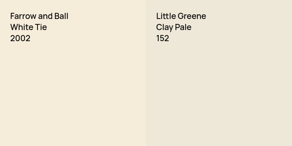 Farrow and Ball White Tie vs. Little Greene Clay Pale