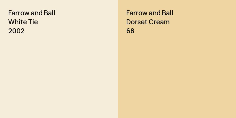 Farrow and Ball White Tie vs. Farrow and Ball Dorset Cream