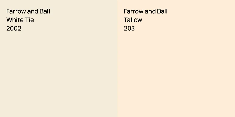 Farrow and Ball White Tie vs. Farrow and Ball Tallow