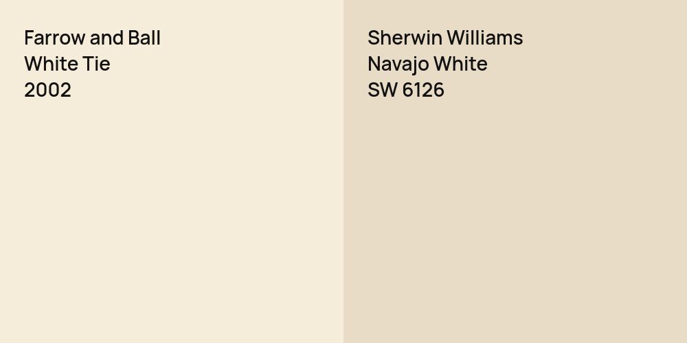 Farrow and Ball White Tie vs. Sherwin Williams Navajo White