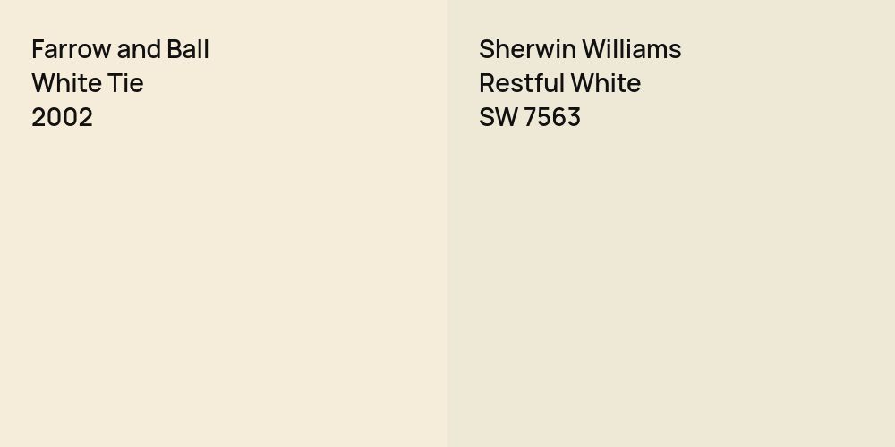 Farrow and Ball White Tie vs. Sherwin Williams Restful White