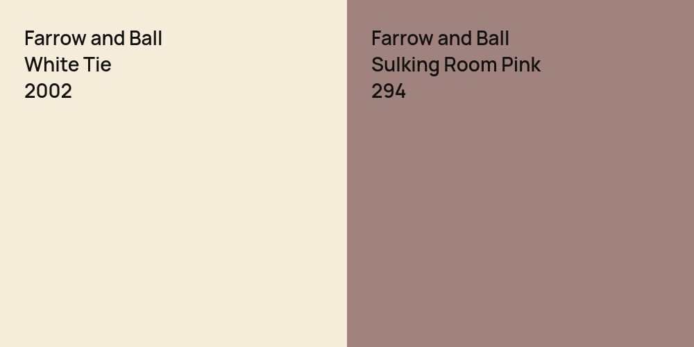 Farrow and Ball White Tie vs. Farrow and Ball Sulking Room Pink