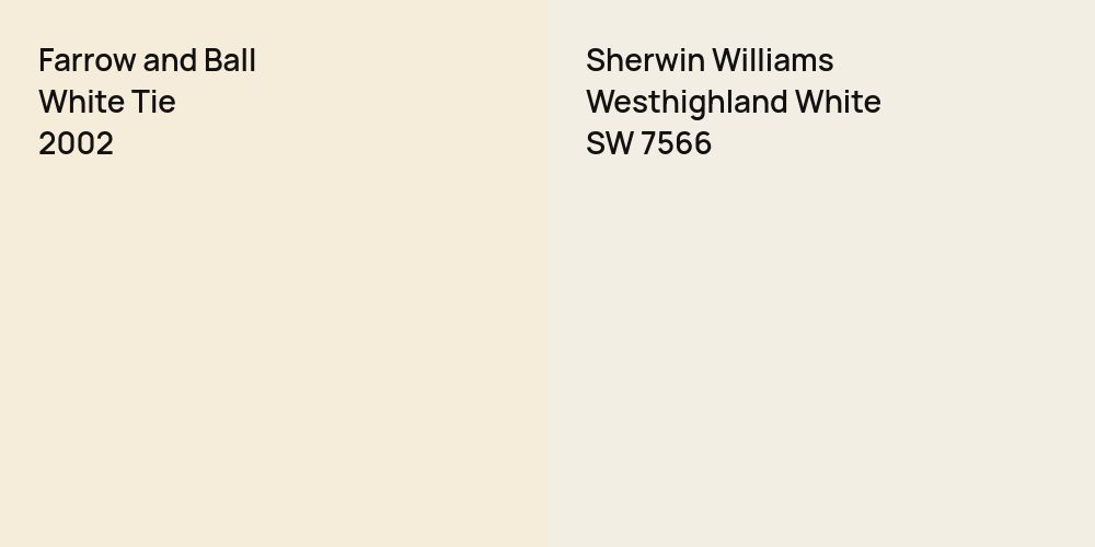 Farrow and Ball White Tie vs. Sherwin Williams Westhighland White