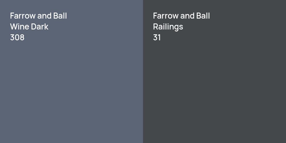 Farrow and Ball Wine Dark vs. Farrow and Ball Railings