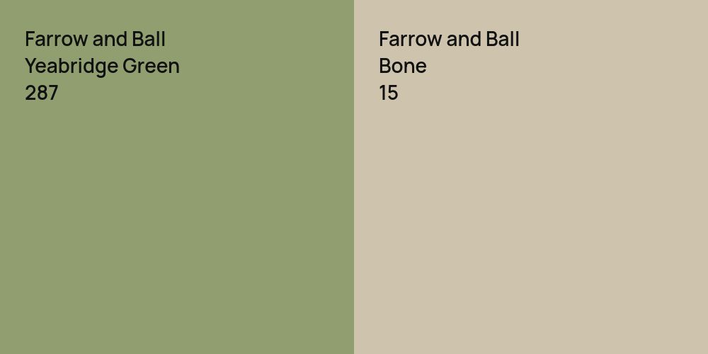 Farrow and Ball Yeabridge Green vs. Farrow and Ball Bone