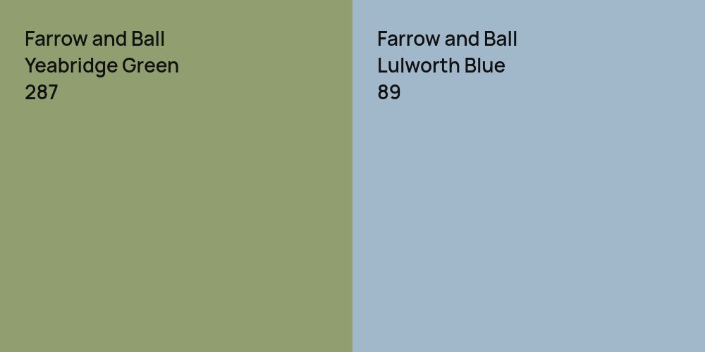 Farrow and Ball Yeabridge Green vs. Farrow and Ball Lulworth Blue