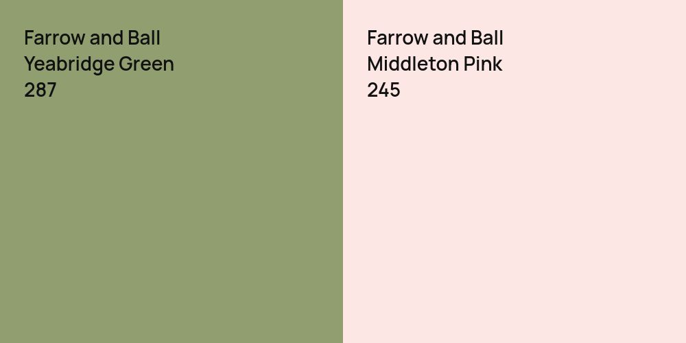 Farrow and Ball Yeabridge Green vs. Farrow and Ball Middleton Pink