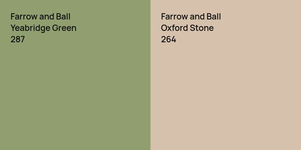 Farrow and Ball Yeabridge Green vs. Farrow and Ball Oxford Stone