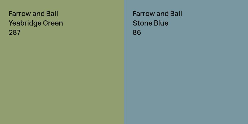 Farrow and Ball Yeabridge Green vs. Farrow and Ball Stone Blue