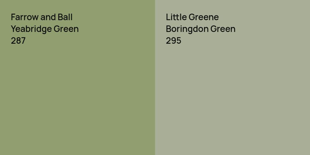 Farrow and Ball Yeabridge Green vs. Little Greene Boringdon Green